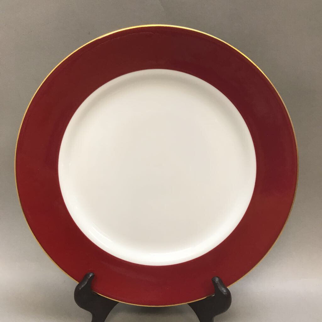 Crate & Barrel Red Band Dinner Plate (10 1/4