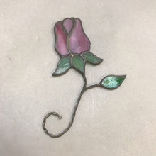 Load image into Gallery viewer, Stained Glass Suncatcher Pink Rose (6&quot; x 3&quot;)
