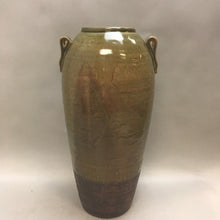 Load image into Gallery viewer, Glazed Pottery Green Brown Urn Vase (18&quot; x 8&quot;)
