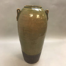 Load image into Gallery viewer, Glazed Pottery Green Brown Urn Vase (18&quot; x 8&quot;)
