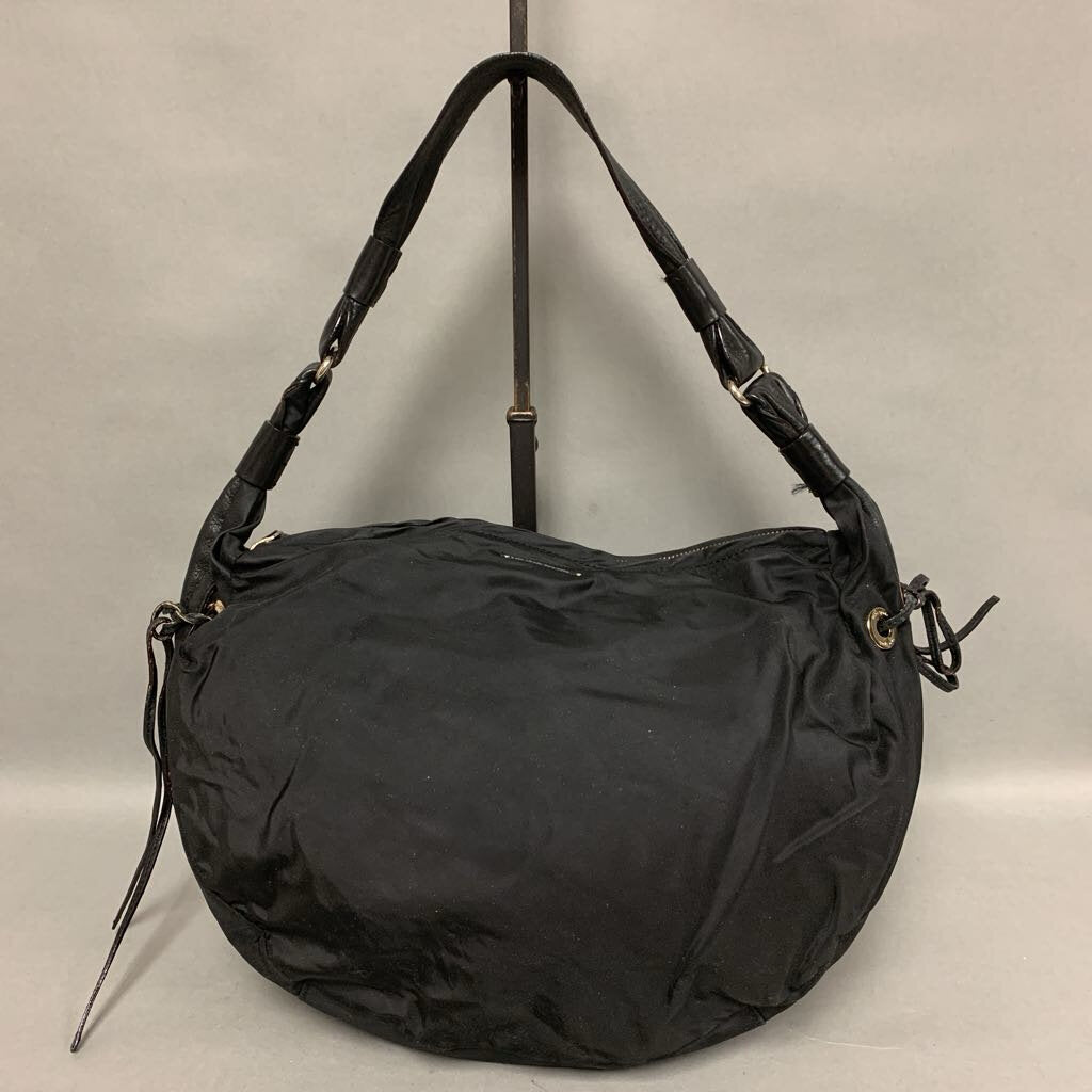 Kate Spade Black Nylon Leather Trim Hobo Purse (10x14x6.5