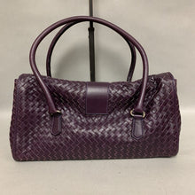 Load image into Gallery viewer, Scuola Del Cuoio Purple Woven Leather Buckle Shoulder Bag Purse (8x13x5&quot;)
