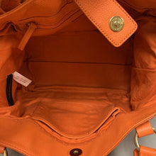 Load image into Gallery viewer, Talbots Orange Pebbled Leather Satchel Handbag (9x14x7&quot;)
