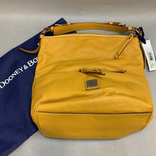 Load image into Gallery viewer, Dooney &amp; Bourke Yellow Palomino Zipper Pocket Hobo Purse NWT (11x16x4&quot;)
