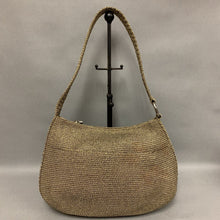 Load image into Gallery viewer, Talbots Gold Metallic Woven Shoulder Bag Purse (8x14x3&quot;)
