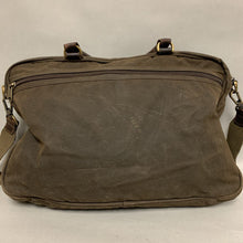 Load image into Gallery viewer, Barbour Olive Oiled Canvas Brown Leather Trim Messenger Bag (12x17x4&quot;)
