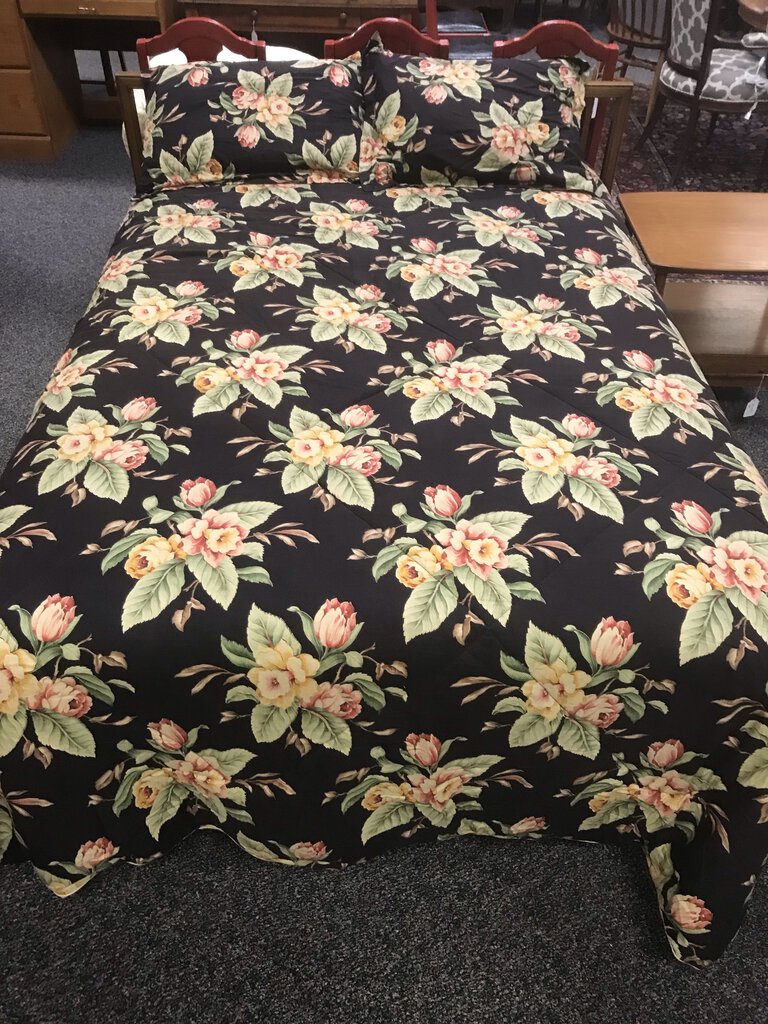 Ralph Lauren Brown Floral Queen/Full Comforter & 2 Shams