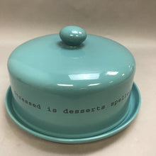 Load image into Gallery viewer, Time To Celebrate Blue Covered Dessert Dish (12&quot;)
