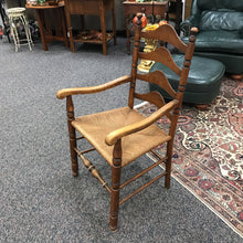 Load image into Gallery viewer, Wood / Rattan Ladderback Arm Chair (41x23x23)

