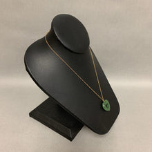 Load image into Gallery viewer, Jade Open Heart Pendant on 16&quot; Gold Filled Chain
