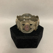 Load image into Gallery viewer, Vintage Alpaca Silver Abalone Link Bracelet Signed Hecho en Mexico (6.5&quot;)
