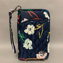 Load image into Gallery viewer, Lug Navy Floral Nylon Tandem Wallet Clutch Purse (7.5x5x1&quot;)
