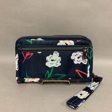 Load image into Gallery viewer, Lug Navy Floral Nylon Tandem Wallet Clutch Purse (7.5x5x1&quot;)
