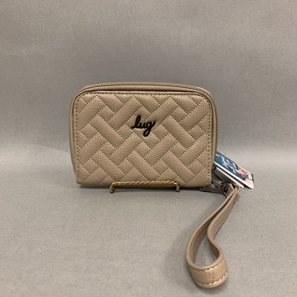 Lug Tan Faux Leather Quilted Rodeo Wristlet Wallet NWT (4.5x6x1