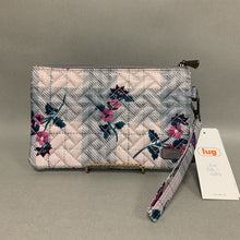 Load image into Gallery viewer, Lug Gray Floral Nylon Peekaboo Pouch Wristlet NWT (5x8&quot;)
