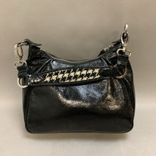 Load image into Gallery viewer, The Sak Black Crinkle Patent Shoulder Bag Purse (8x13x5&quot;)
