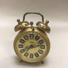 Load image into Gallery viewer, 1960&#39;s Vintage Blessing German Alarm Clock Double Bell Gold Tone
