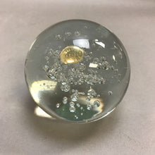 Load image into Gallery viewer, Large Round Clear Bubble Art Glass Paperweight (3&quot;)
