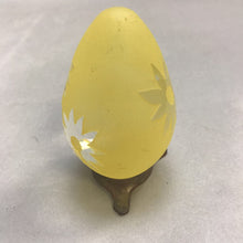 Load image into Gallery viewer, Vintage Yellow Frosted Glass Egg with Flowers (3&quot;)
