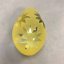 Load image into Gallery viewer, Vintage Yellow Frosted Glass Egg with Flowers (3&quot;)
