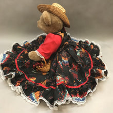 Load image into Gallery viewer, Bearly People Teddy Bear Southwest Aztec Plush 17&quot; Black Red Dress &amp; Hat
