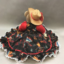 Load image into Gallery viewer, Bearly People Teddy Bear Southwest Aztec Plush 17&quot; Black Red Dress &amp; Hat
