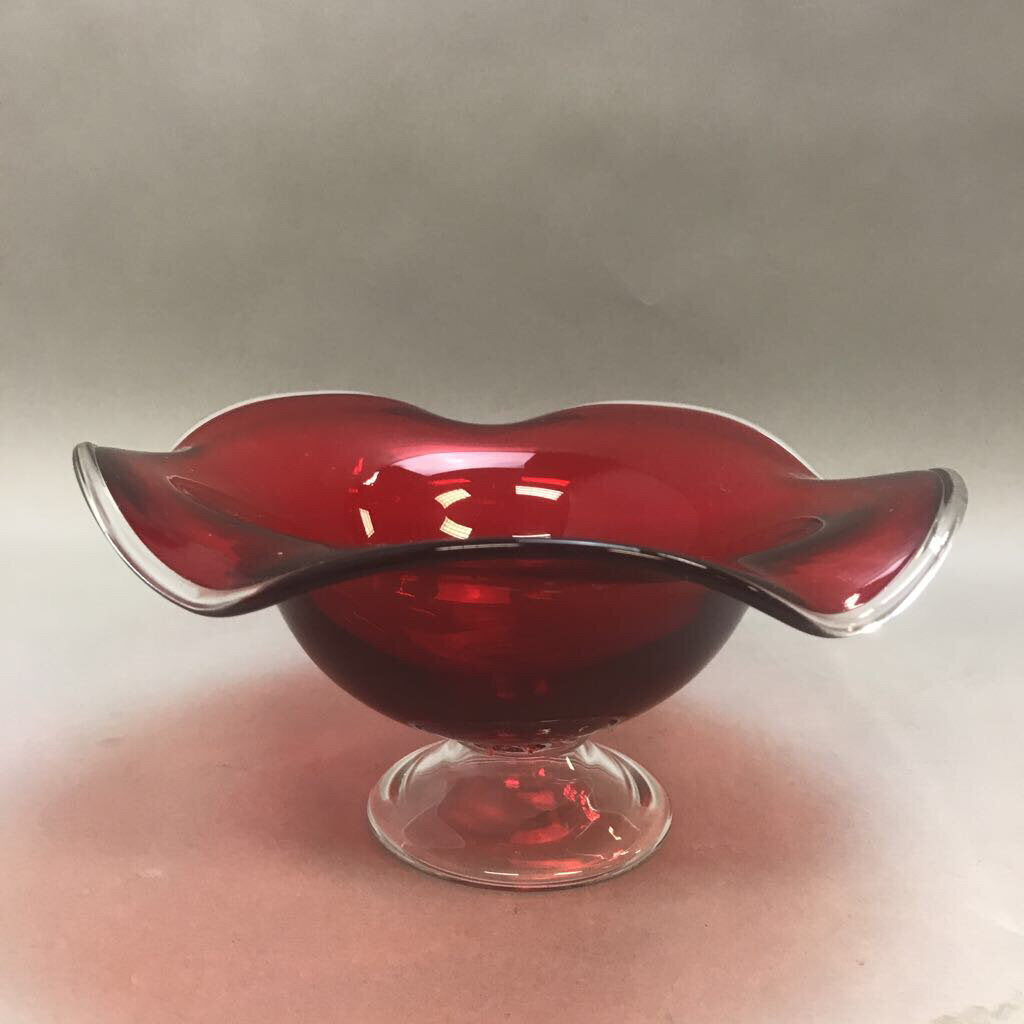 Murano Ruffled selling Millefiori Pedestal Bowl/ Compote