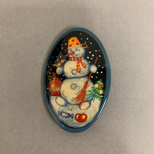 Load image into Gallery viewer, Vintage Hand Painted Russian Snowman Brooch Pin (2.5&quot;)
