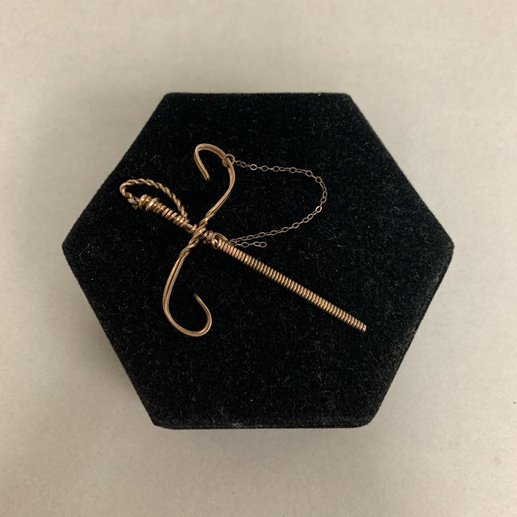 Vintage Goldtone Wire Wrapped Sword Pin (2.75