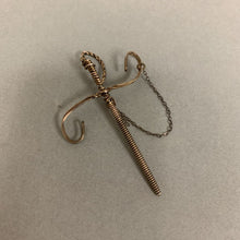 Load image into Gallery viewer, Vintage Goldtone Wire Wrapped Sword Pin (2.75&quot;)
