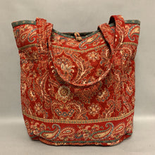 Load image into Gallery viewer, Vera Bradley Windsor Red Paisley Quilted Tote Bag Purse (15x17x5&quot;)
