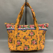 Load image into Gallery viewer, Vera Bradley Yellow Floral Quilted Shoulder Tote Purse (10x17x5&quot;)
