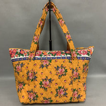 Load image into Gallery viewer, Vera Bradley Yellow Floral Quilted Shoulder Tote Purse (10x17x5&quot;)
