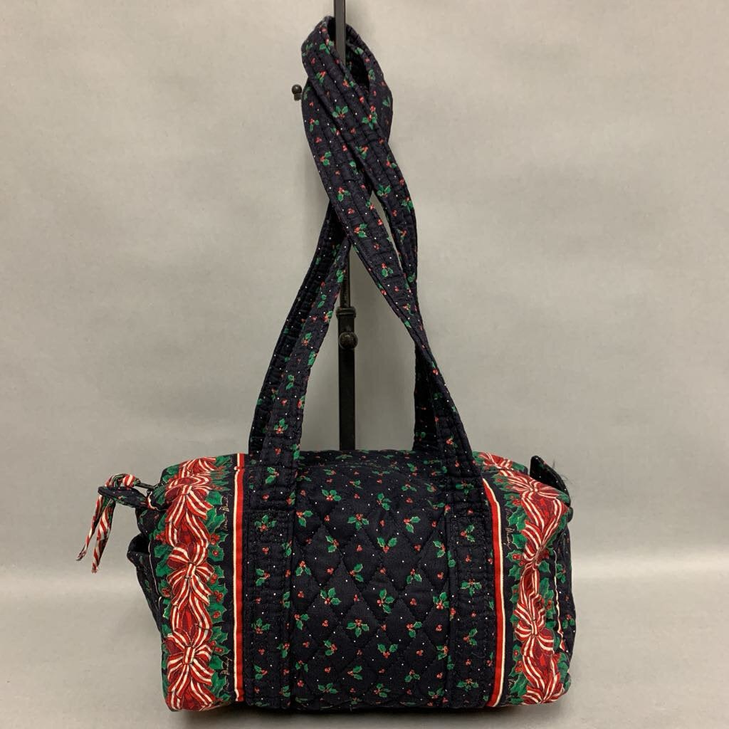 Vera Bradley Holiday Print Quilted Mini Duffel Shoulder Bag Purse (5x10x4