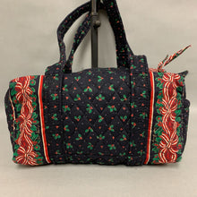 Load image into Gallery viewer, Vera Bradley Holiday Print Quilted Mini Duffel Shoulder Bag Purse (5x10x4&quot;)
