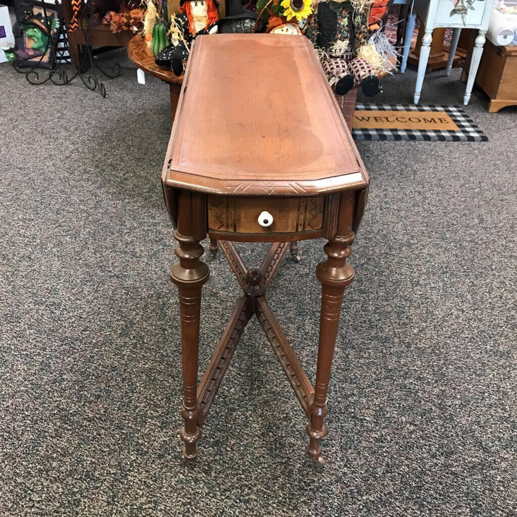 Antique Drop Leaf Table AS IS (29x13/36x36)