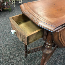Load image into Gallery viewer, Antique Drop Leaf Table AS IS (29x13/36x36)
