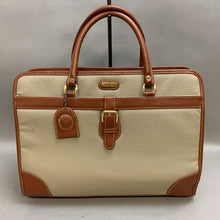 Load image into Gallery viewer, Kathy Lee Collection Tan Faux Leather Laptop Bag Purse (12x16x4&quot;)
