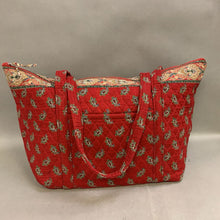 Load image into Gallery viewer, Vera Bradley Red Paisley Quilted Large Travel Tote w/ Garmet Bag (14x23x8&quot;)
