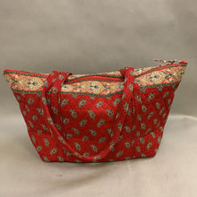 Load image into Gallery viewer, Vera Bradley Red Paisley Quilted Large Travel Tote w/ Garmet Bag (14x23x8&quot;)
