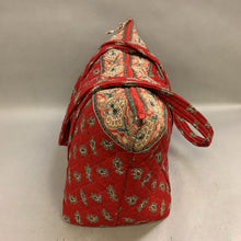 Load image into Gallery viewer, Vera Bradley Red Paisley Quilted Large Travel Tote w/ Garmet Bag (14x23x8&quot;)
