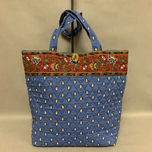 Load image into Gallery viewer, Vera Bradley Blue Yellow &amp; Red Print Quilted Tote Purse (13x15x4&quot;)
