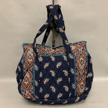 Load image into Gallery viewer, Vera Bradley Navy Print Quilted Shoulder Bag Purse (10x14x6&quot;)
