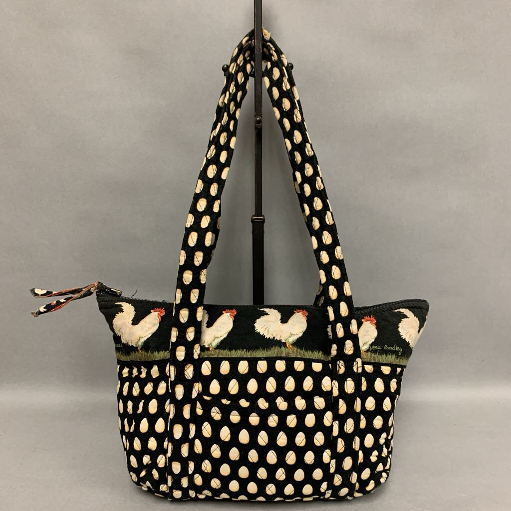 Vera Bradley Chanticleer Chicken Print Quilted Small Tote Purse (9x13x3.5