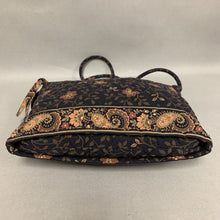 Load image into Gallery viewer, Vera Bradley Black &amp; Tan Print Quilted Crossbody Purse (7x10x2&quot;)
