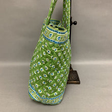 Load image into Gallery viewer, Vera Bradley Green &amp; Blue Print Quilted Small Tote Purse (9x15x4&quot;)
