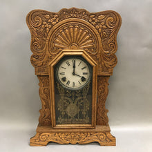 Load image into Gallery viewer, Carved Oak Mantle Clock (23x15x5)
