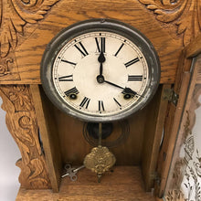 Load image into Gallery viewer, Carved Oak Mantle Clock (23x15x5)
