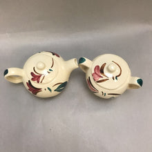 Load image into Gallery viewer, Vintage Puritan Pottery with Red Flowers Cream &amp; Sugar (3&quot;)
