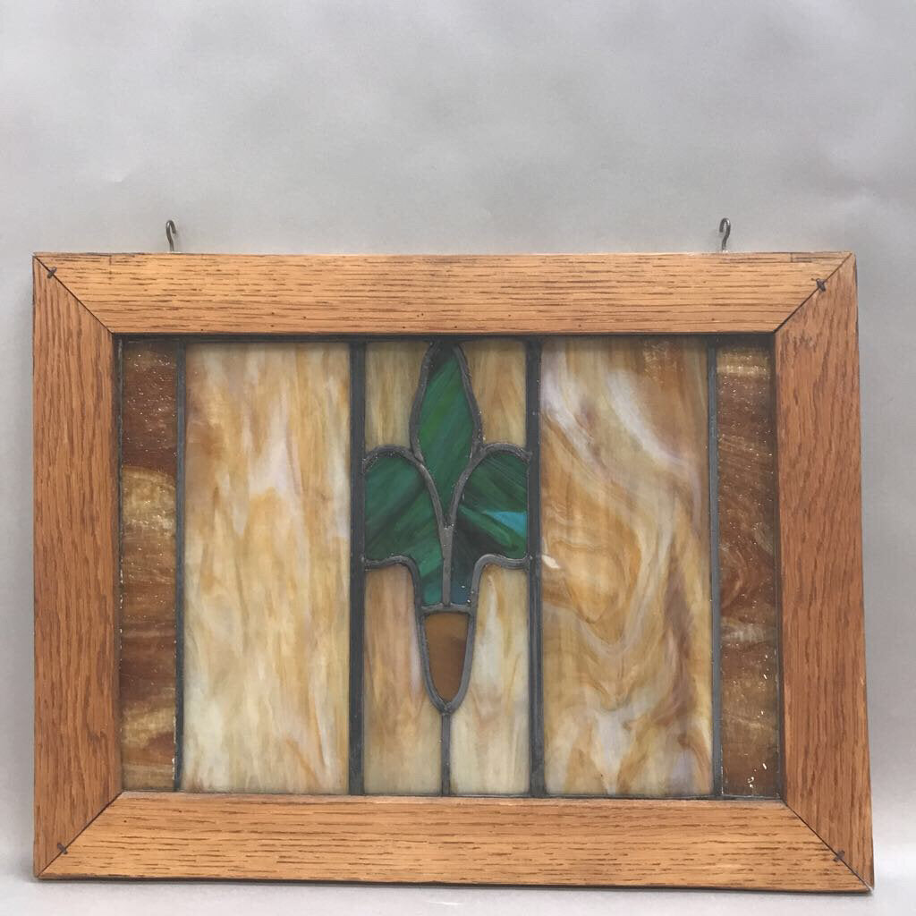 Framed Leaded Stained Glass Window Art (15x20)